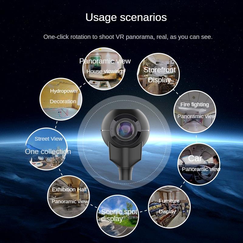 Ijoyera6 Trang trí máy ảnh toàn cảnh A6 Kiểm tra nhà 360VR độ phân giải cao 720 Máy ảnh nội thất xe hơi Màu sắc từ xa: ijoyera6