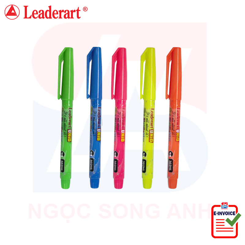 Bút dạ quang Leaderart 302HL - Vỉ 6 chiếc