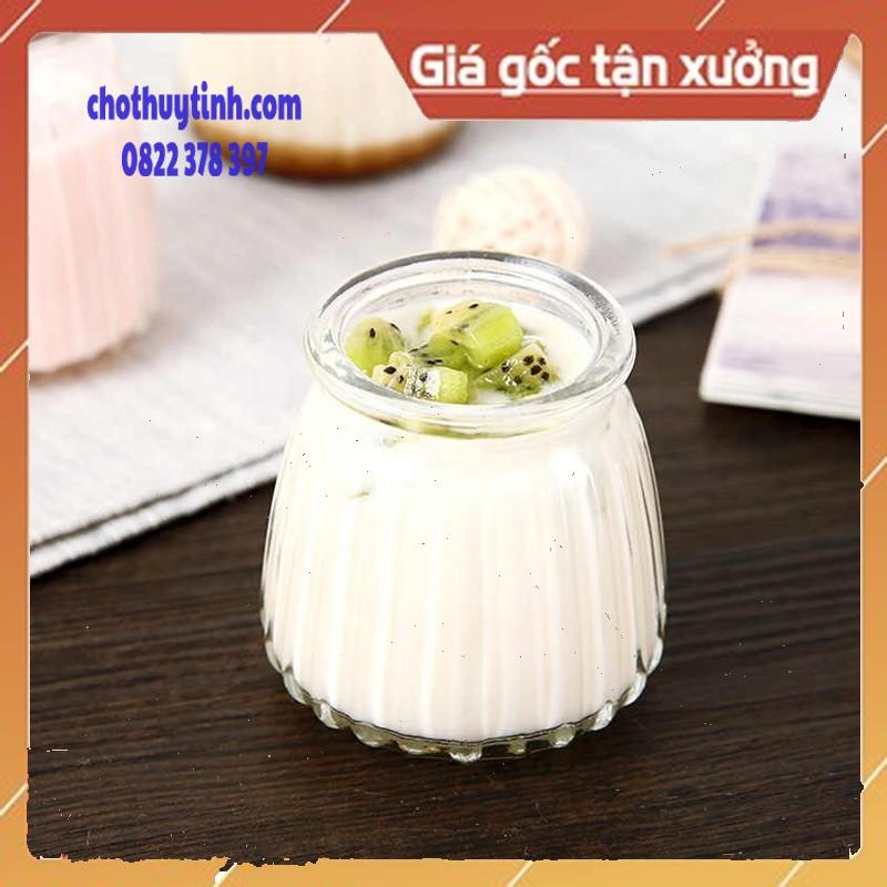 Combo 12 Hũ thủy tinh yaourt sọc 200ml