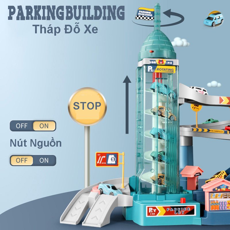 Đồ Chơi Garage bãi đỗ xe Ô TÔ lắp ráp LionRock Sở Thú Sử Tử 3 Tầng Cao Cấp, Đô Chơi Giáo Dục Cho Bé