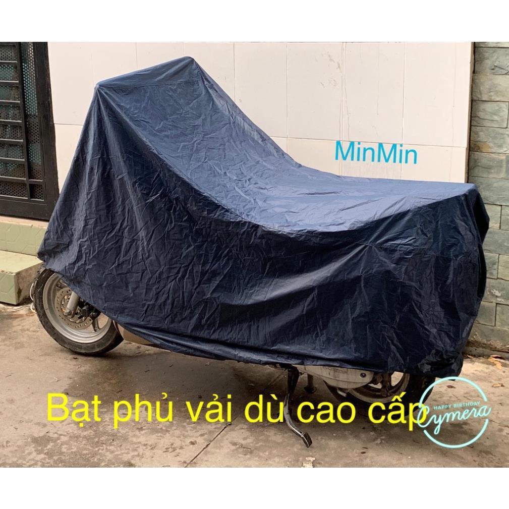 Bạt Phủ Xe Máy Vải Dù Cao Cấp - Áo Trùm Xe Máy Có Chun 2 Đầu Che Nắng, Mưa Giữ Xe Luôn Như Mới(Xanh Đen) z