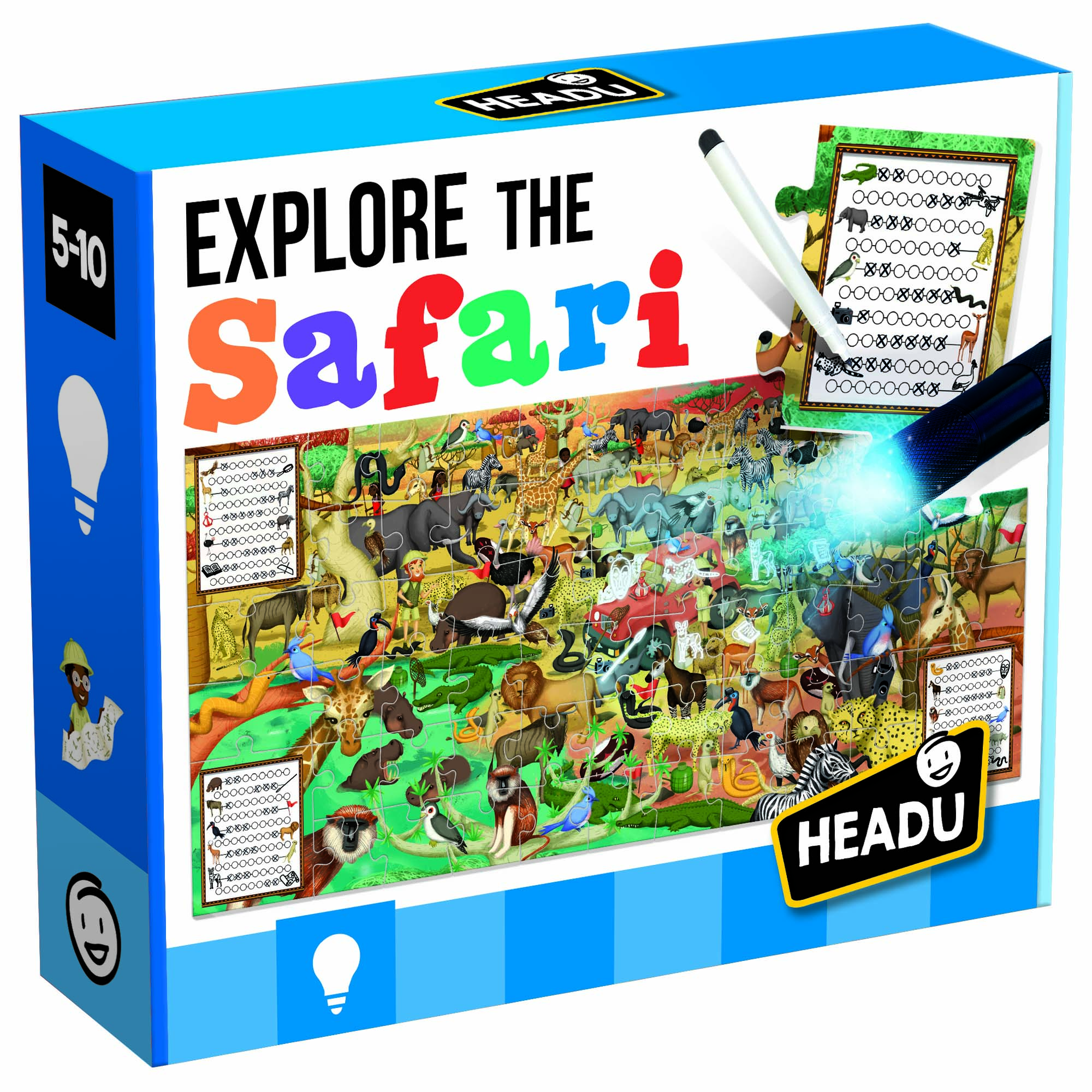 EXPLORE THE SAFARI - Bộ xếp hình và dụng cụ khám phá thế giới loài vật trên thảo nguyên cho trẻ từ 5-10 tuổi