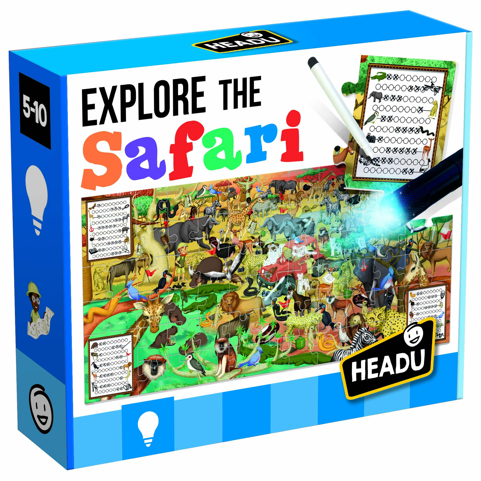 EXPLORE THE SAFARI - Bộ xếp hình và dụng cụ khám phá thế giới loài vật trên thảo nguyên cho trẻ từ 5-10 tuổi
