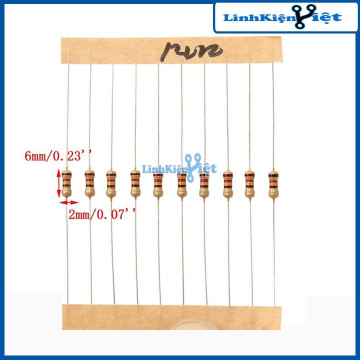 Gói 50 Con Trở Vạch 1/4W 5% 120K→10M