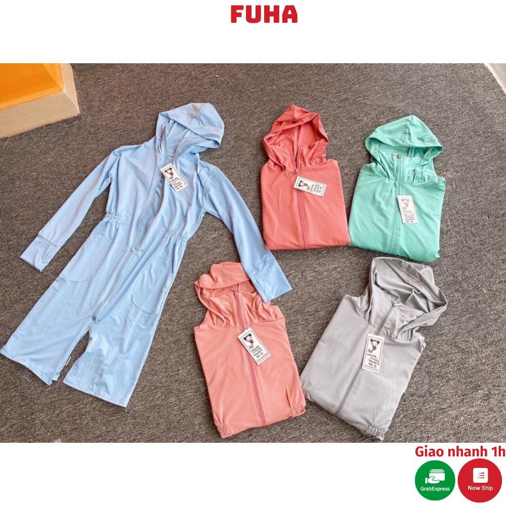 Áo chống nắng toàn thân cho bé gái FUHA, áo khoác nắng chất liệu vải thông hơi cao cấp