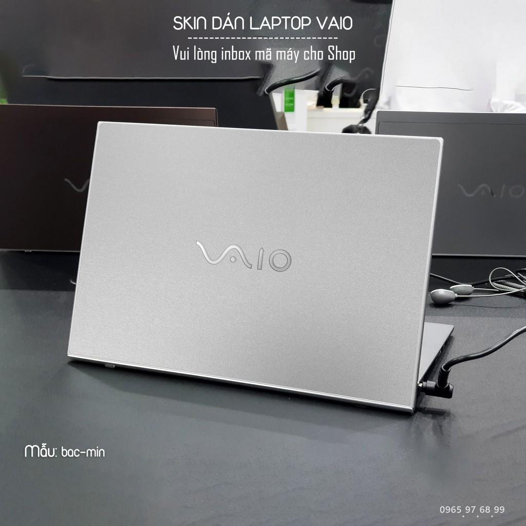 Skin dán Laptop Sony Vaio màu bạc mịn (inbox mã máy cho Shop)