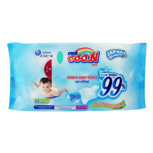 Combo 10 gói Khăn Ướt Goo.N 55 Miếng - Tặng 1 Hộp Khăn Giấy Ướt Goo.n (55 Tờ)