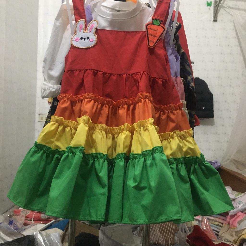 Váy hai dây bảy sắc cho bé gái từ 15-25kg