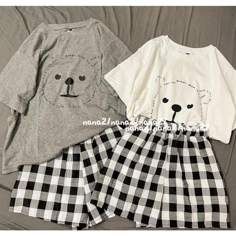 SET BỘ CUTE MÙA HÈ HÌNH GẤU CHỮ