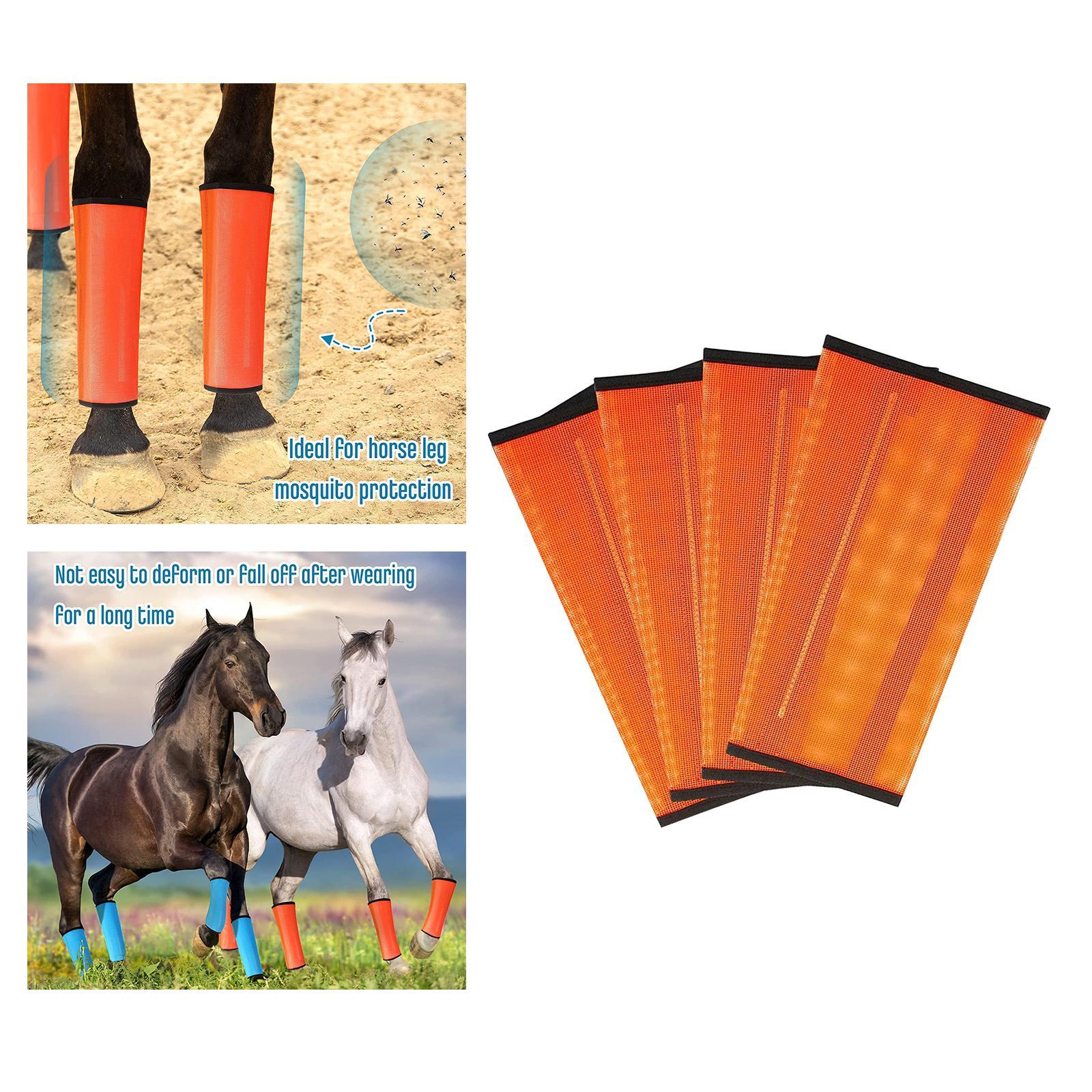 4Pcs Horse Mesh Fly Boots Fly Leggings for Preventing Flies Bites