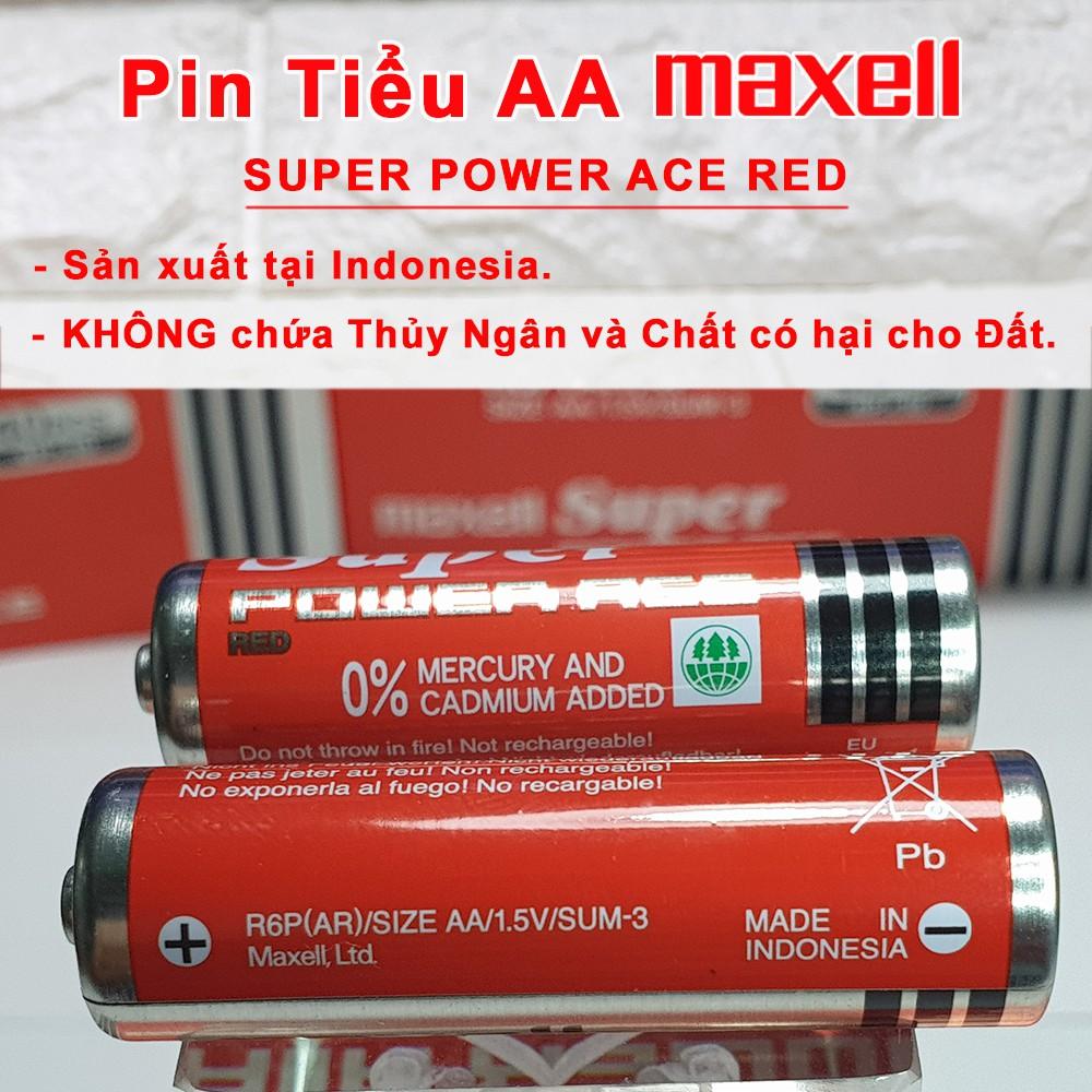 Pin tiểu Maxell AA. Cặp 2 Viên Supper Power ACE Red – Indonesia Vỏ Nhôm 1.5V