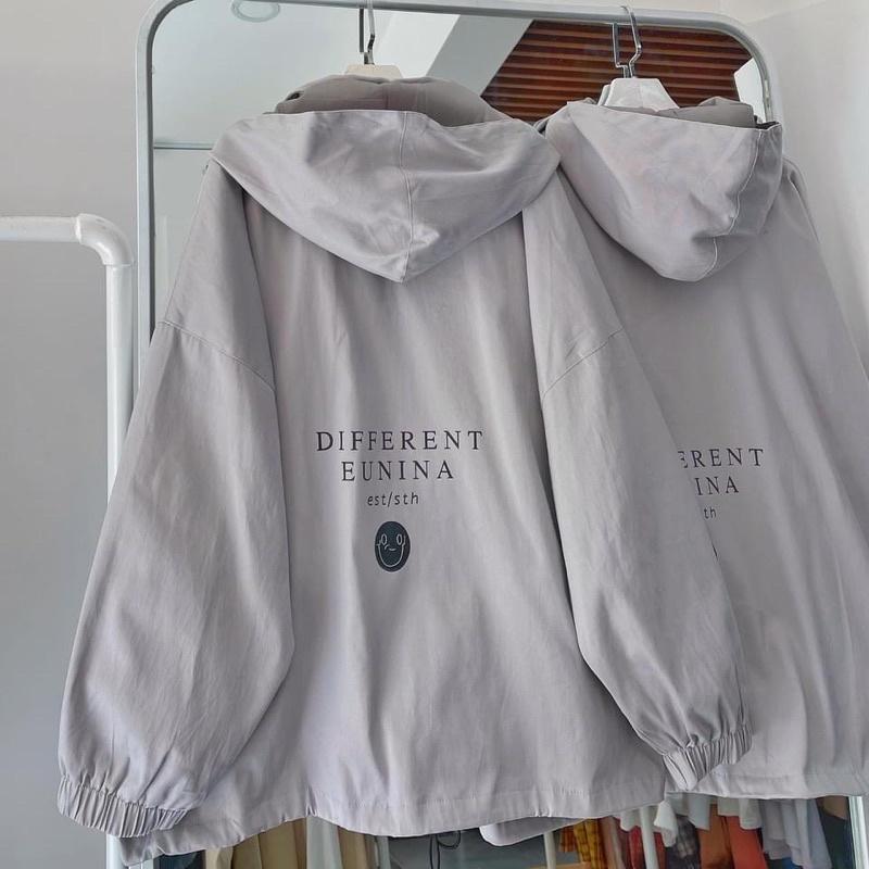 Áo Khoác dù Mặt cười jacket ulzzang unisex Nón Rời form rộng Hàn Quốc (Ảnh thật)