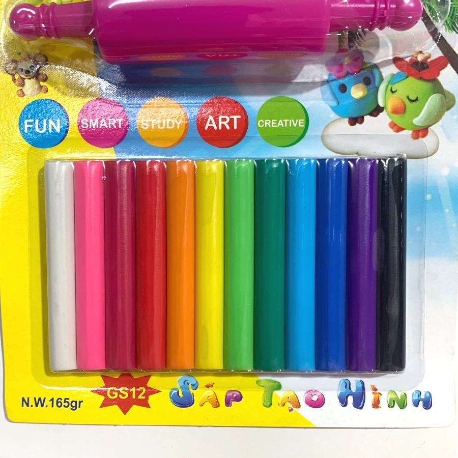 Đất nặn tạo hình 12 màu G-star GS12 có khuôn tạo hình và cây lăn