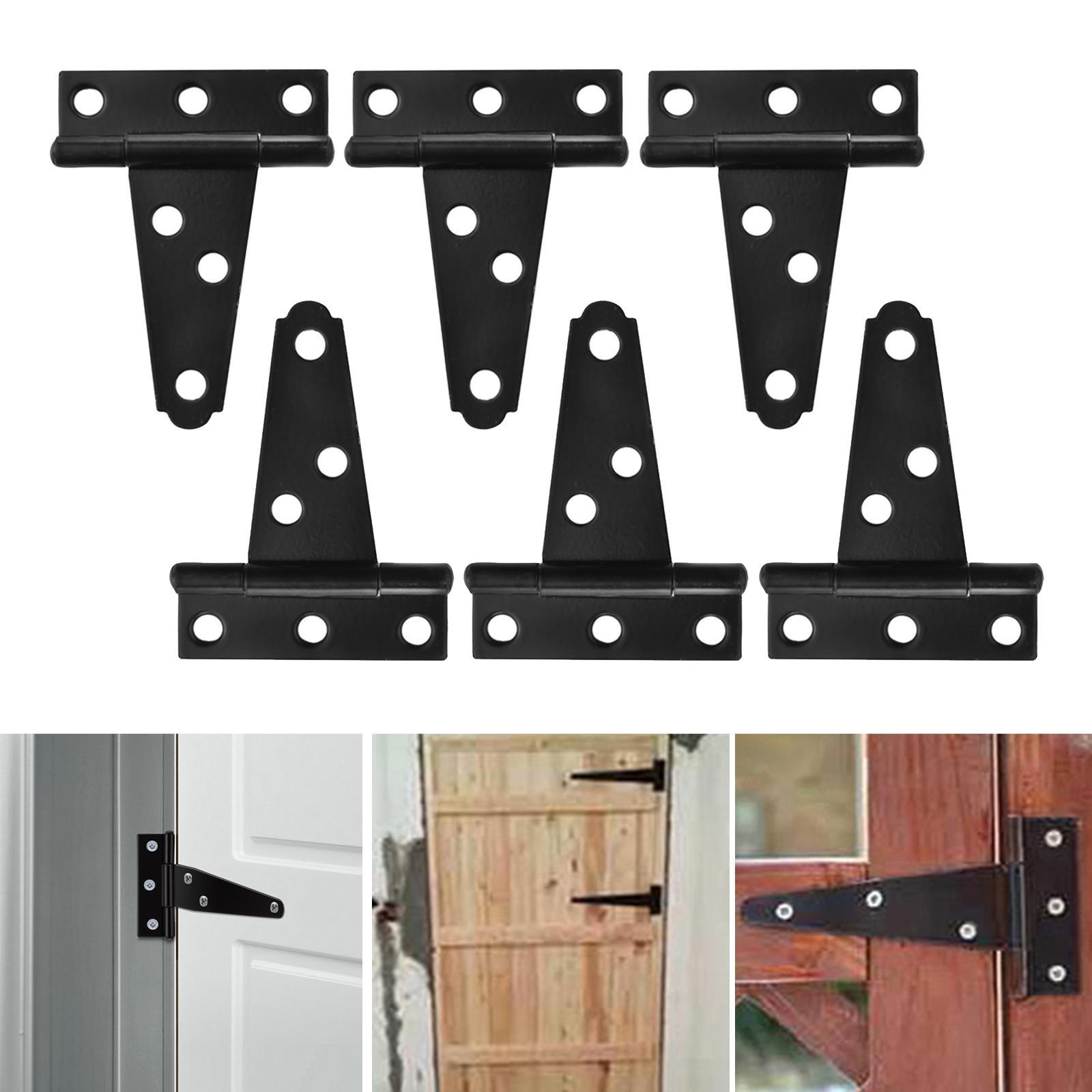 6PCS Heavy Duty T Hinge, Tee Hinge, T Strap Hinge, Shed Hinge, Gate Hinge, Barn Hinge, Fence Hinge, Door Hinge Wrought Iron Rustproof