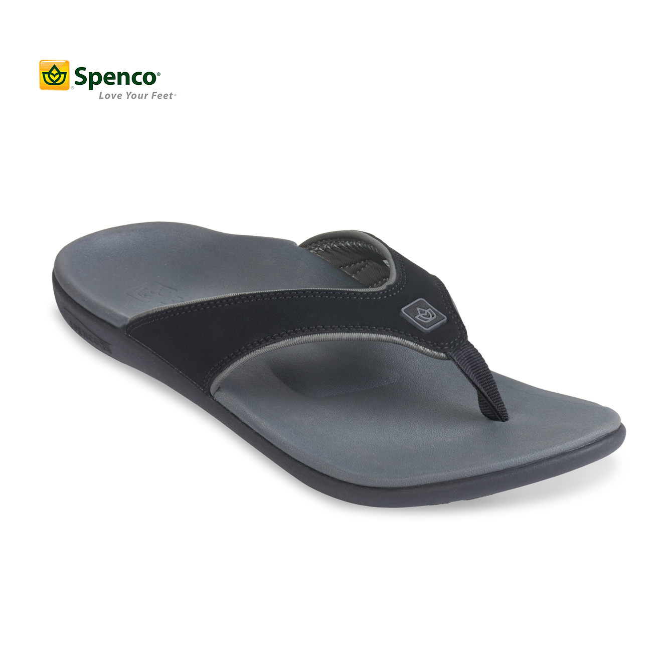 Dép Nam Sức Khoẻ Spenco Yumi Black Carbon 447 - Dép kẹp nam giảm đau chân