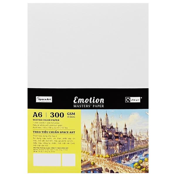 Giấy Vẽ Màu Nước Emotion A6 - 10 Tờ 300gsm - Zen Art 8462