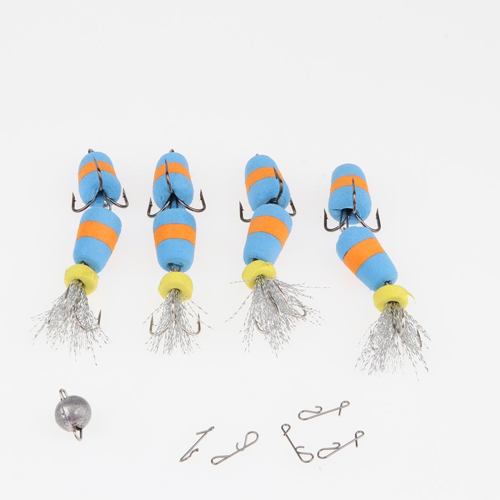 4Pcs 7.5cm Topwater Lures Kit with Floating Rotating Tail Fishing Lures