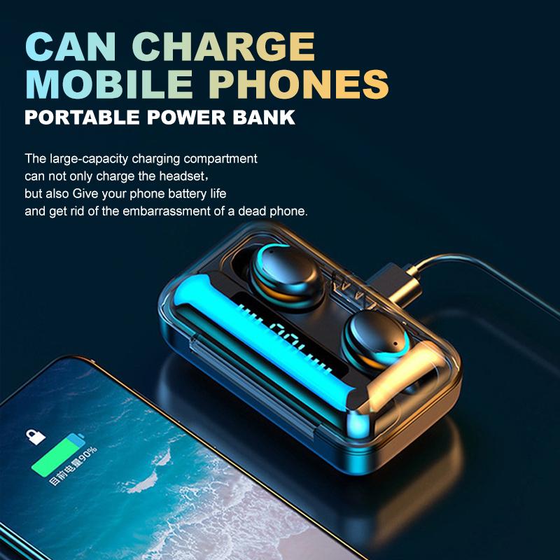 Tai Nghe Không Dây Bluetooth Có Micro Loại Bỏ Tiếng Ồn Tai Nghe Nhét Tai 9D HIFI Stereo Thể Thao Tai Nghe Game Thủ Mini Tai Nghe Nhét Tai