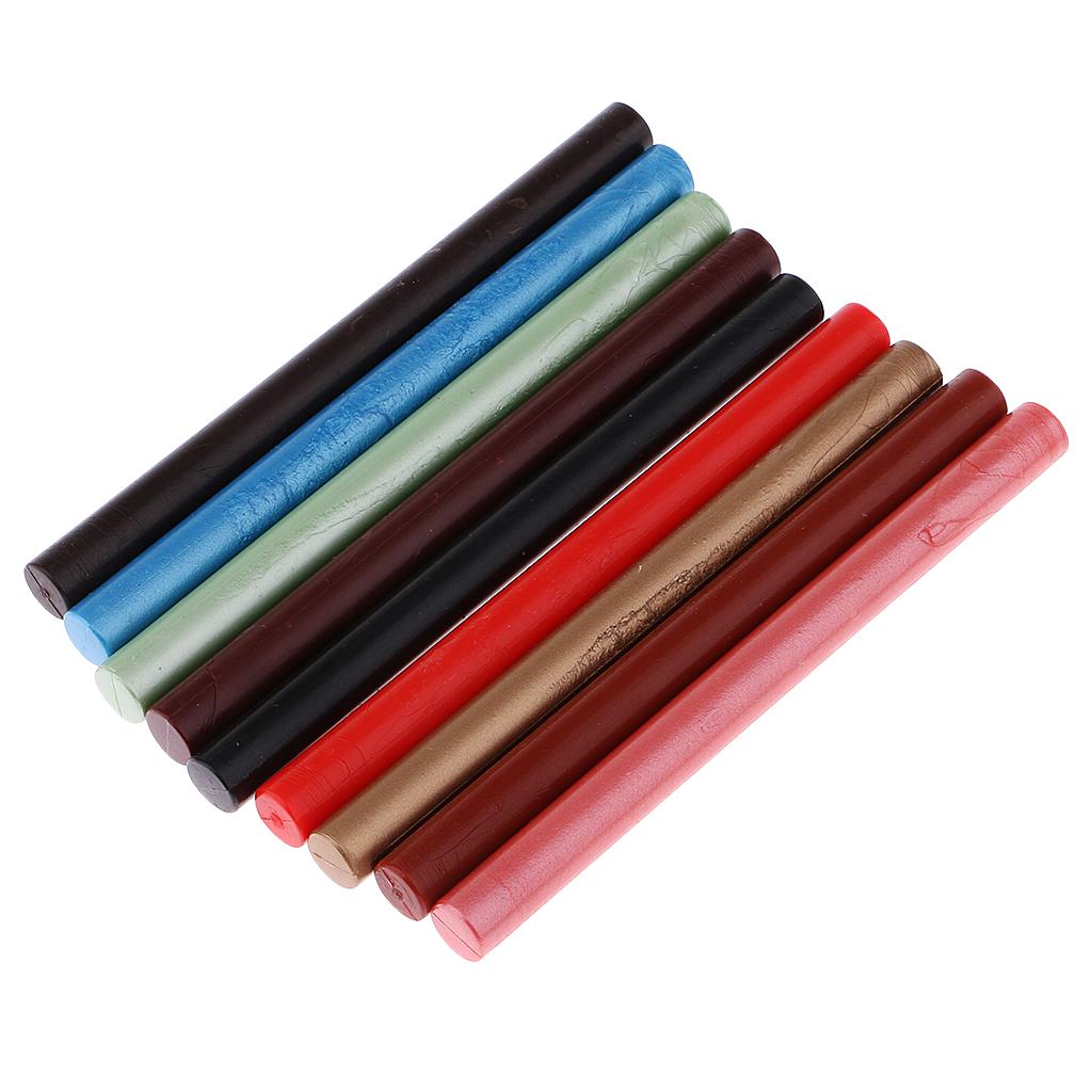 10pcs Multi-color Round Sealing Wax Sticks for Wedding Invitation Letter Card Stamp