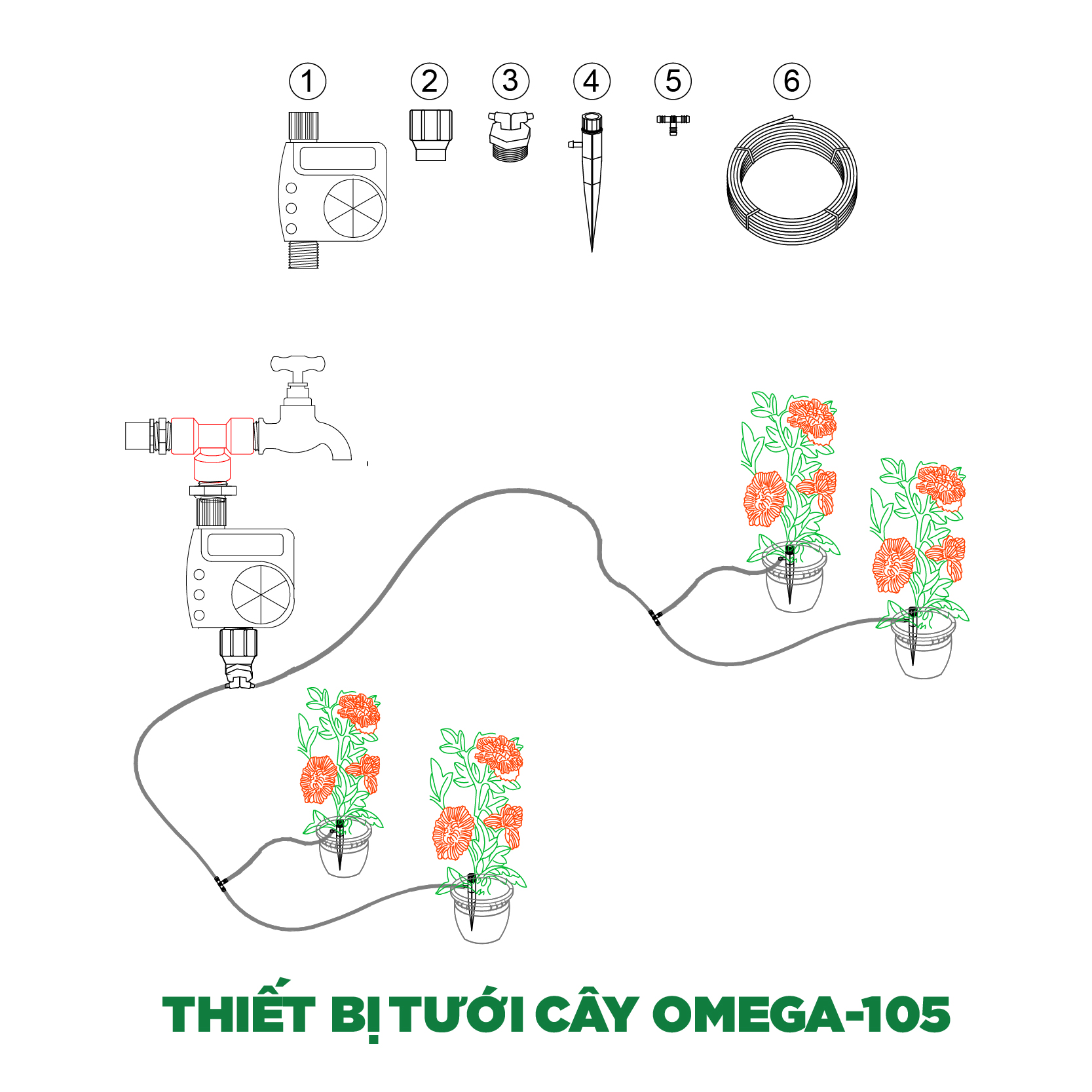 Thiết bị tưới cây OMEGA-105