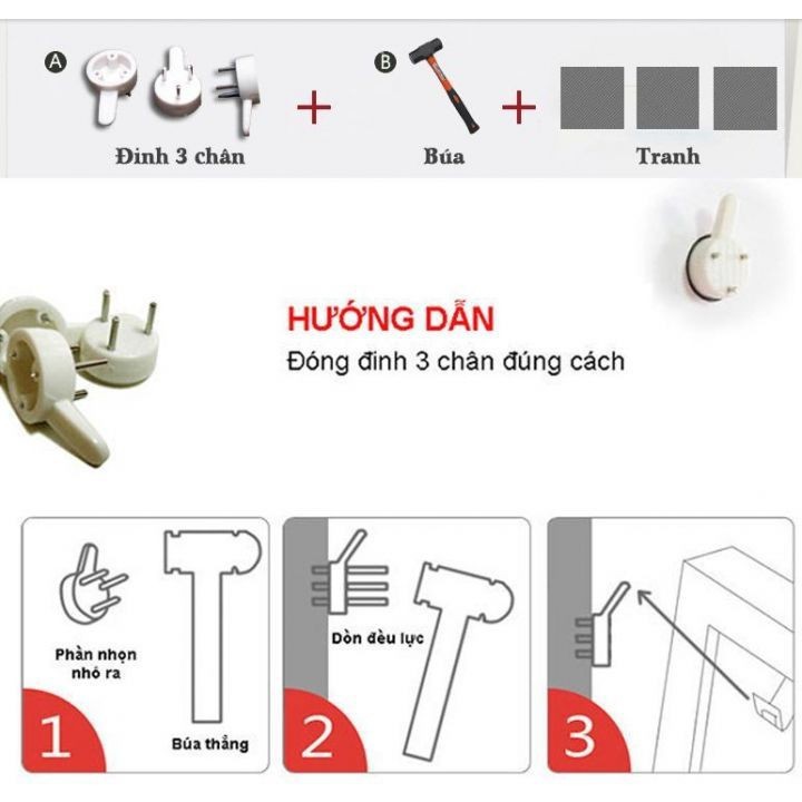 Tranh treo tường, tranh đồng hồ DH3437A bộ 3 tấm ghép