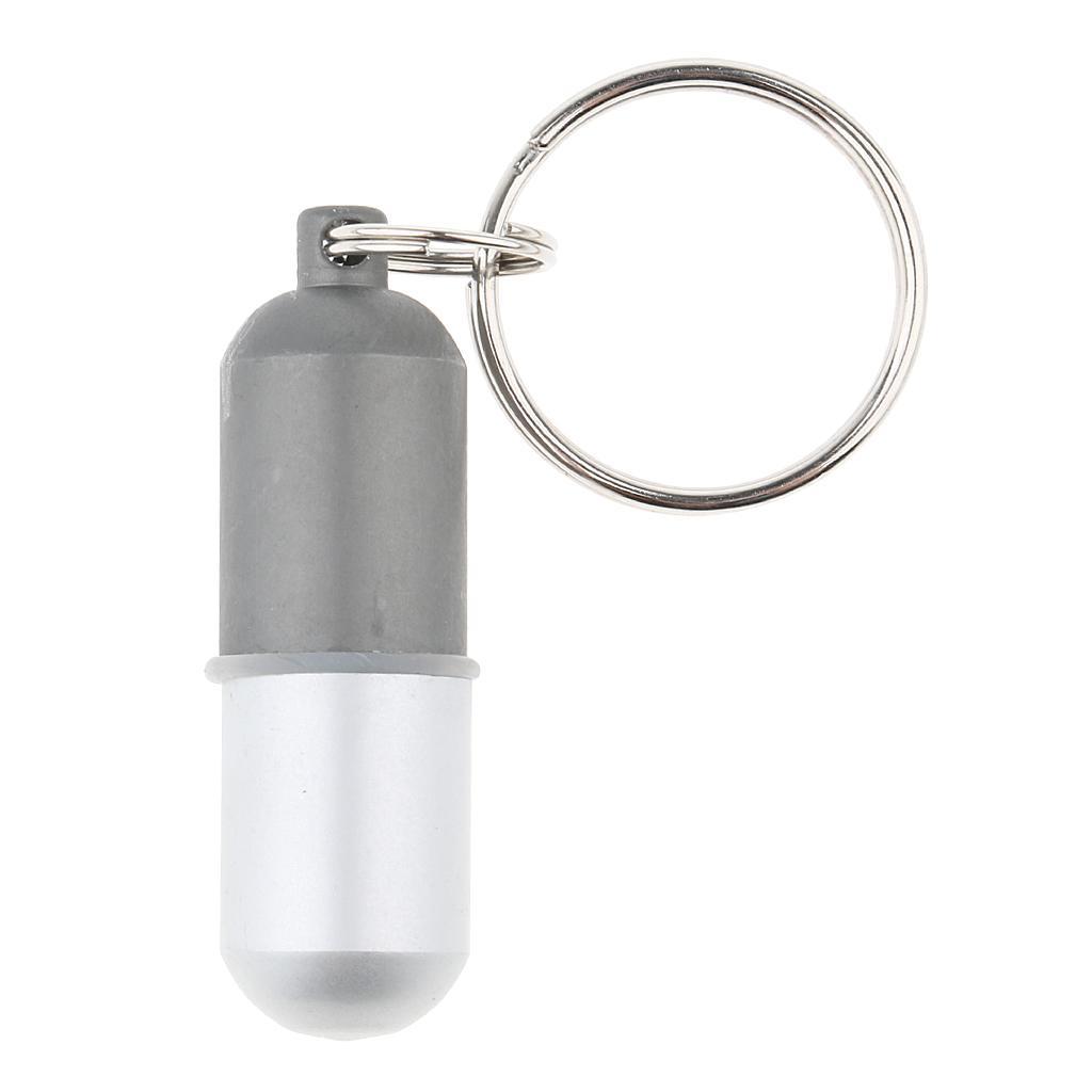 4pcs Waterproof Aluminum Pill Storage Box Keychain Capsule Tablet Bottle