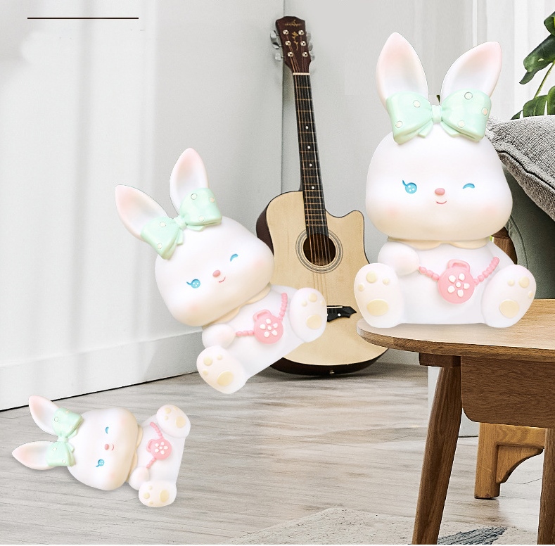 Ống Tiết Kiệm Heo Đất Beibei Rabbit Pink Size Lớn Có Khe Lấy Tiền_ Hàng Chính Hãng