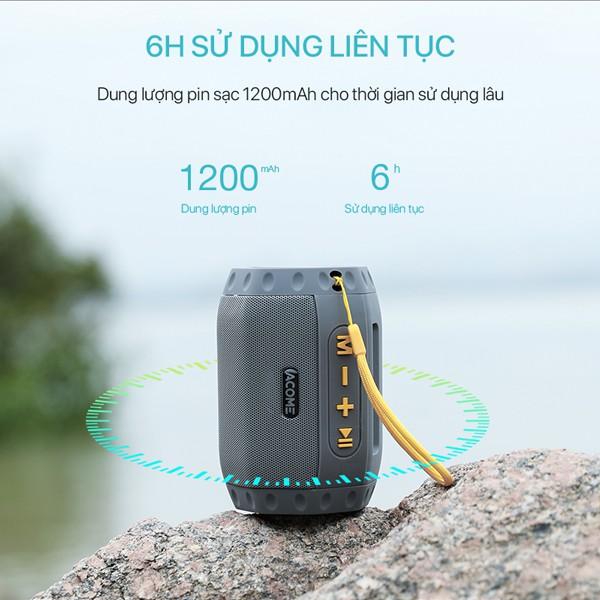 Loa Nghe Nhạc Bluetooth ACOME Công Suất 5W, Hỗ Trợ Kết Nối MicroSD, USB, Đài FM, Playtime 6H - Hàng Chính Hãng