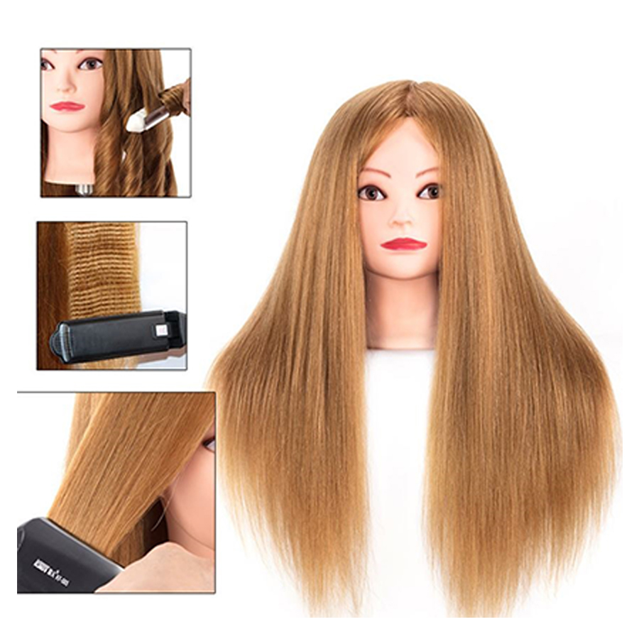 Đầu Canh Nữ 90% Tóc Thật Dài 55cm Chịu Nhiệt Dùng Học Bới Tóc Có Thể Uốn Xoăn, Duỗi, Là Thẳng, Dập Xù, Sấy Tạo Kiểu Tóc Đẹp
