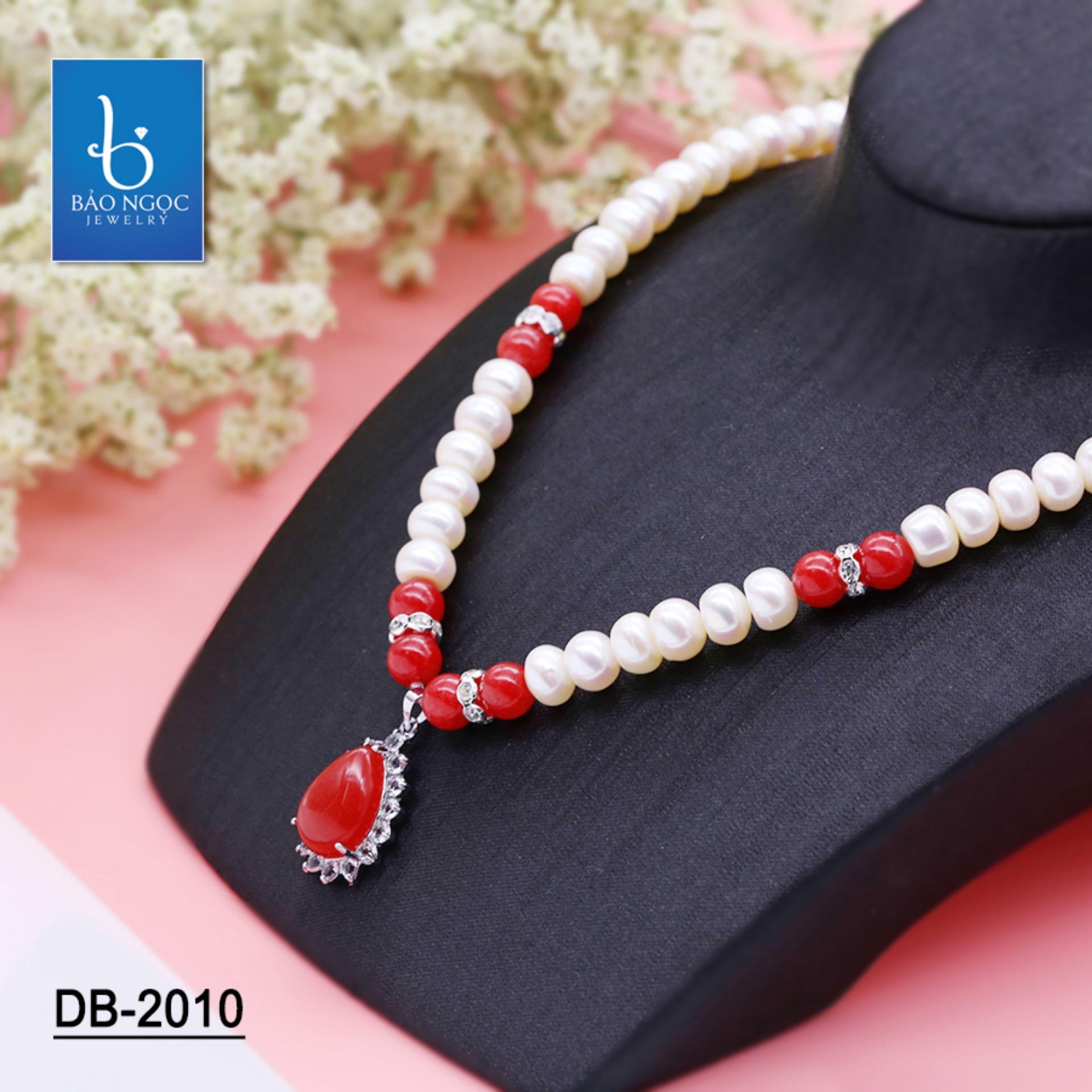 Chuỗi Ngọc Trai Mặt Đá Mã Não Đỏ DB-2010 Bảo Ngọc Jewelry