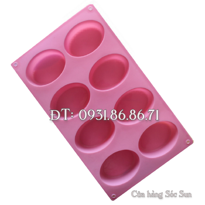 Khuôn silicon 8 hình Oval - Mã số 1052