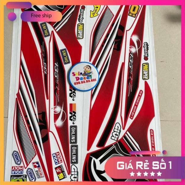 Tem rời exciter 2011 Lc dán xe đỏ 3 lớp chống nước ko bay màu bảo hành màu sắc vĩnh viễn