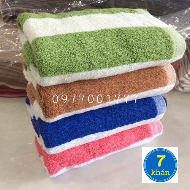 Khăn tắm cỡ trung 35x75cm 100% cotton Sọc nhiều màu - KMH