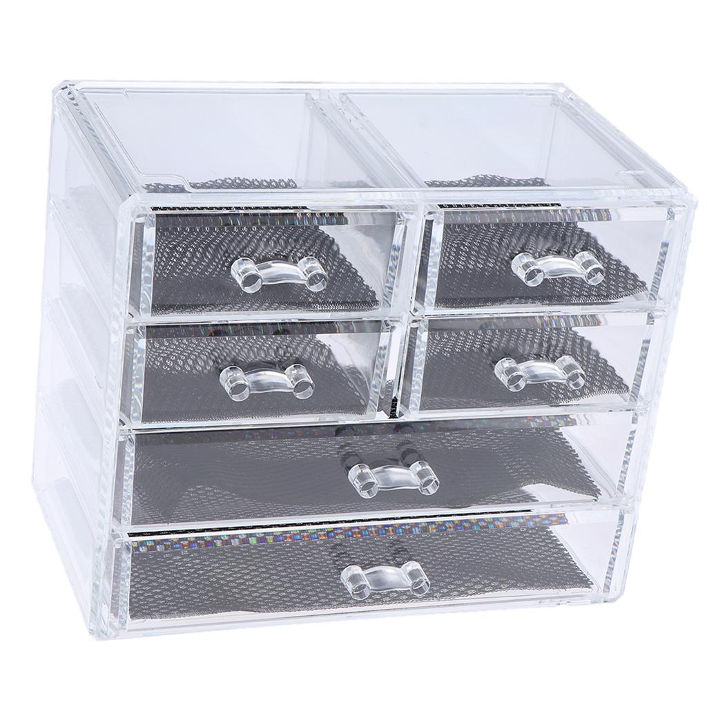 Acrylic Makeup Drawer Organizer Jewelry Nail Art Tools Storage Display Case  6