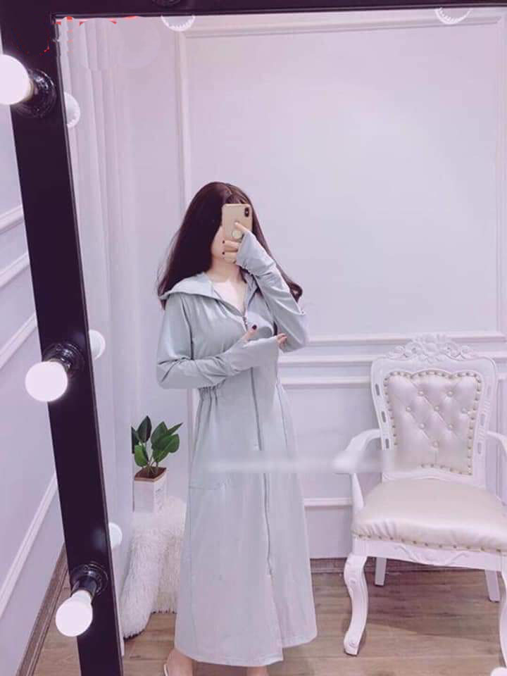 Áo chống nắng nữ đa năng TTD, bảo vệ toàn thân, chân tay, mặt đầu, siêu bảo vệ - xanh than