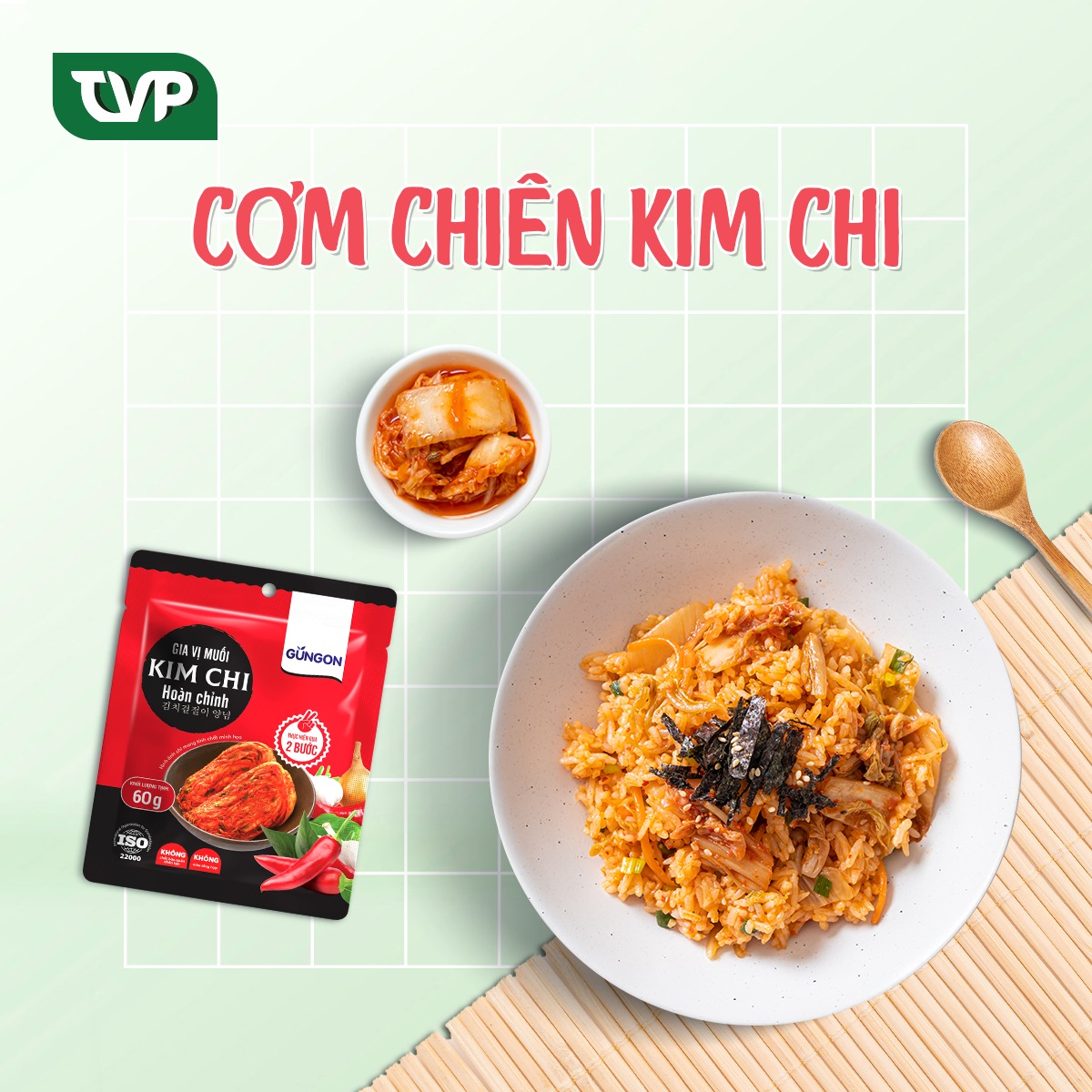 Combo 5 gói gia vị muối kim chi hoàn chỉnh Gungon chuẩn vị Hàn Quốc 60g