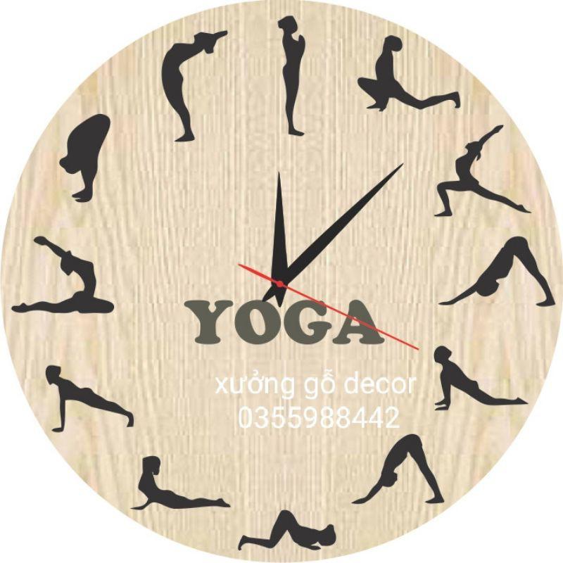 Đồng Hồ Treo Tường YOGA Tư Thế Chào Mặt Trời 30x30cm