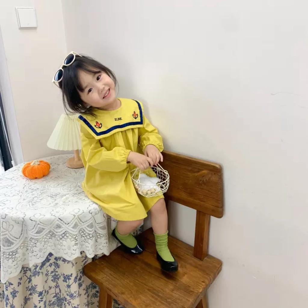 Váy bé gái dài tay phong cách thủy thủ dễ thương hàng QCCC