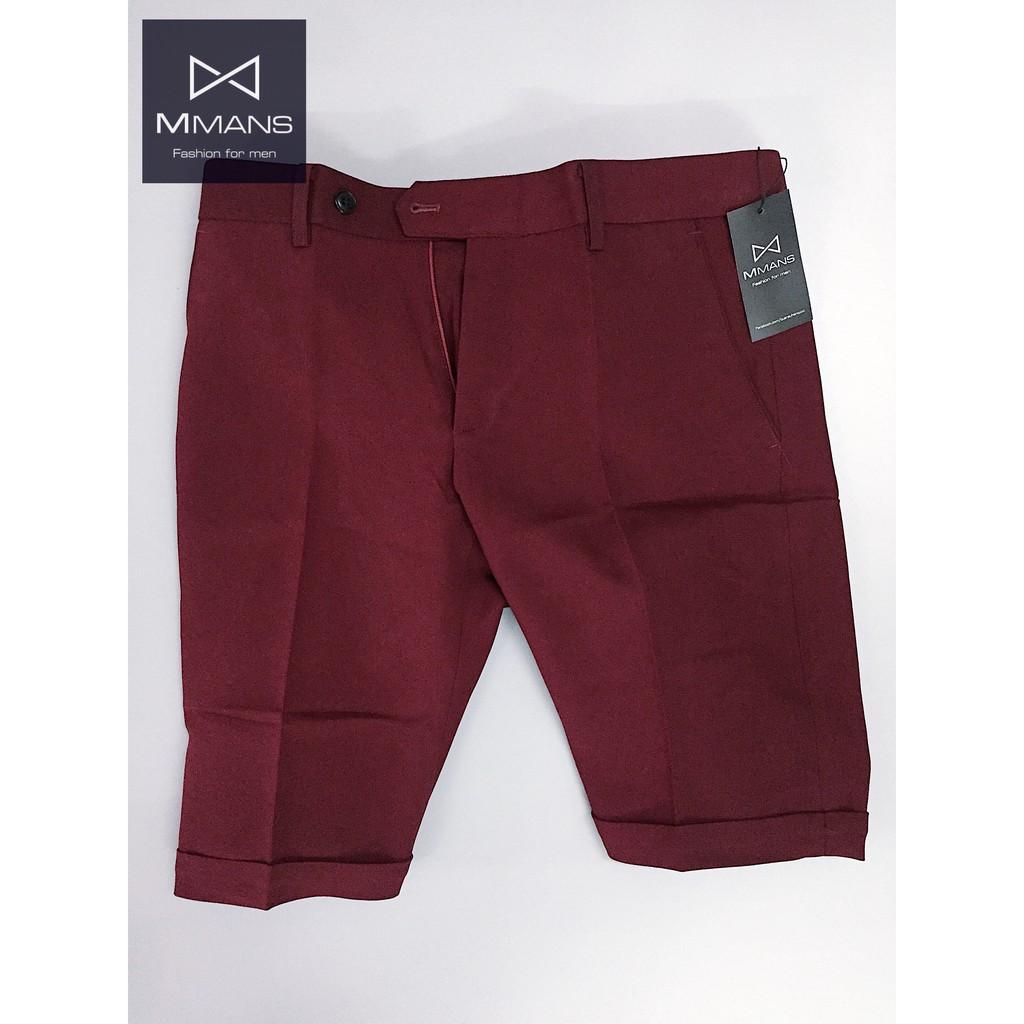 Quần short nam vải âu tây cực xịn chất co giãn kiểu dáng trẻ trung ôm body hàn quốc của MMANS - Short Đỏ đô,30