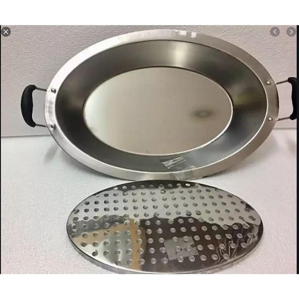 Khay om cá Inox kèm vỉ hấp