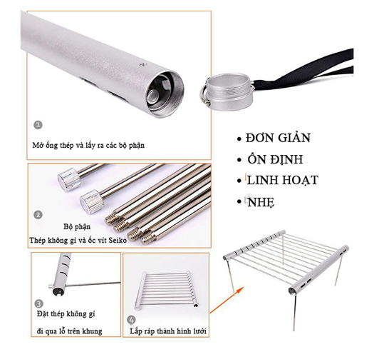 Vỉ nướng bằng thép chống gỉ an toàn cho gia đình BB2413