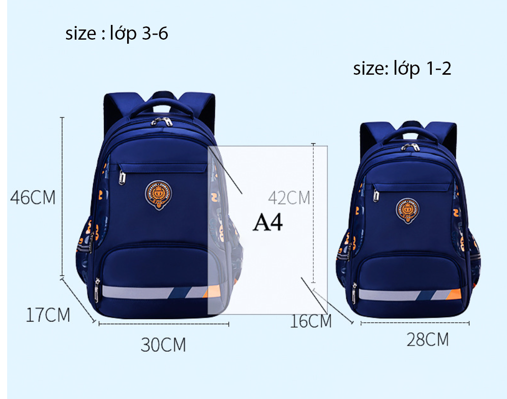 Balo học sinh cấp 1 và 2 siêu nhẹ chống gù chống nước cao cấp phong cách nhật bản