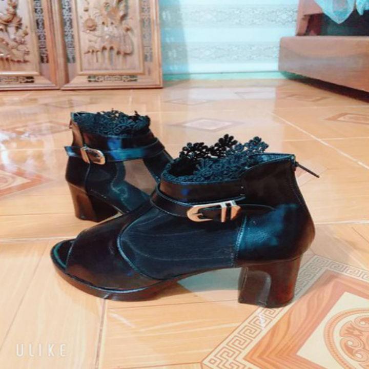 Giày Boot Cổ Lưới Hoa