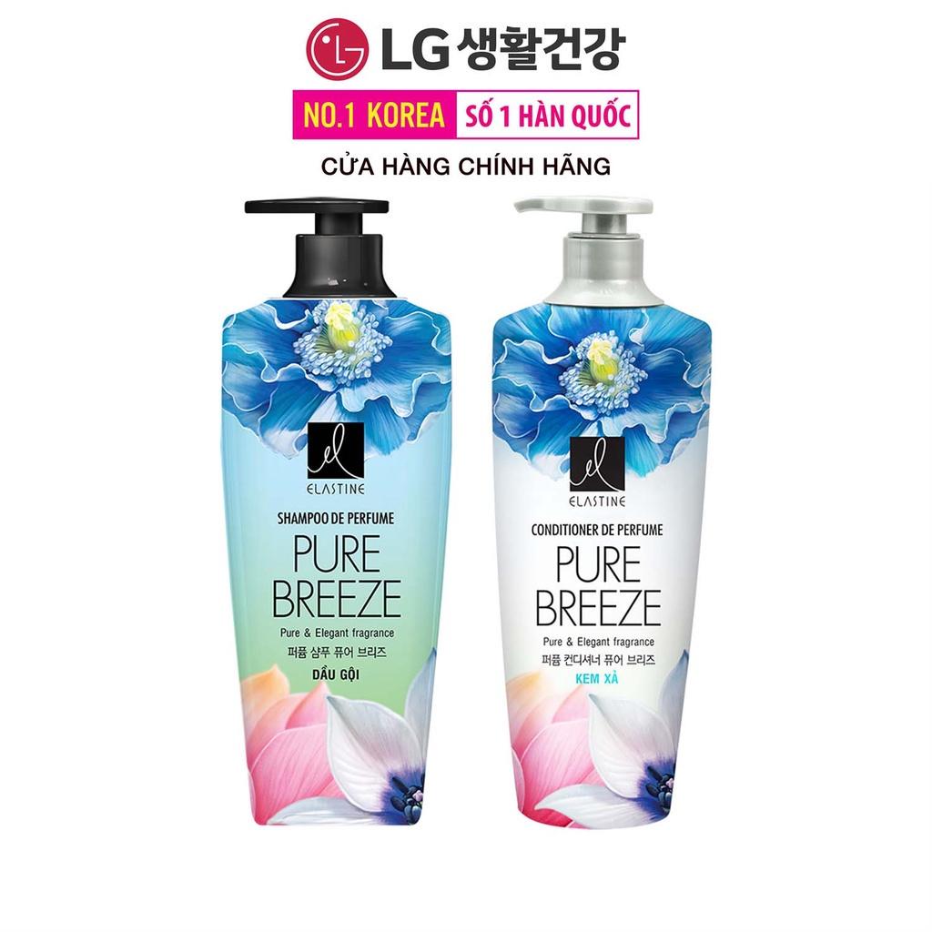 Bộ đôi Dầu gội xả Elastine De Perfume hương nước hoa Pure Breeze 600ml x2