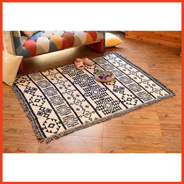 Thảm thổ cẩm,thảm vintage,chăn phủ sofa siêu mềm mịn kích thước 90x90cm