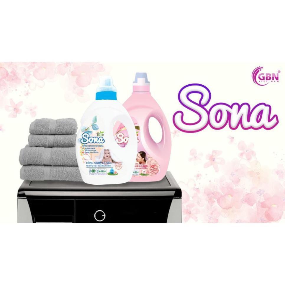 Nước Giặt Cửa Trước Hương Anh Đào 3,6kg Sona - Nước Giặt Hữu Cơ Siêu Thơm