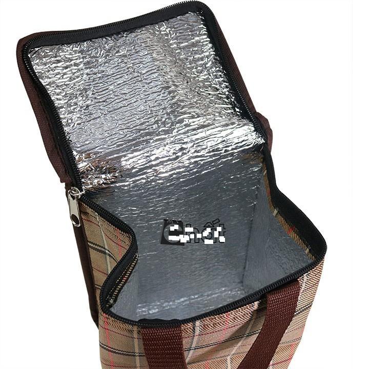 Túi giữ nhiệt hình hộp đứng kt ngang 19 x Rộng 13 x Cao 30(cm), vải bố dầy , nặng 200gr