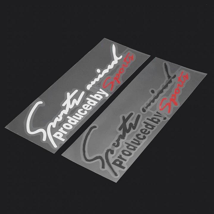 Tem Dán Decal Sport mind Xe Hơi Ô Tô Màu Đen Và Trắng