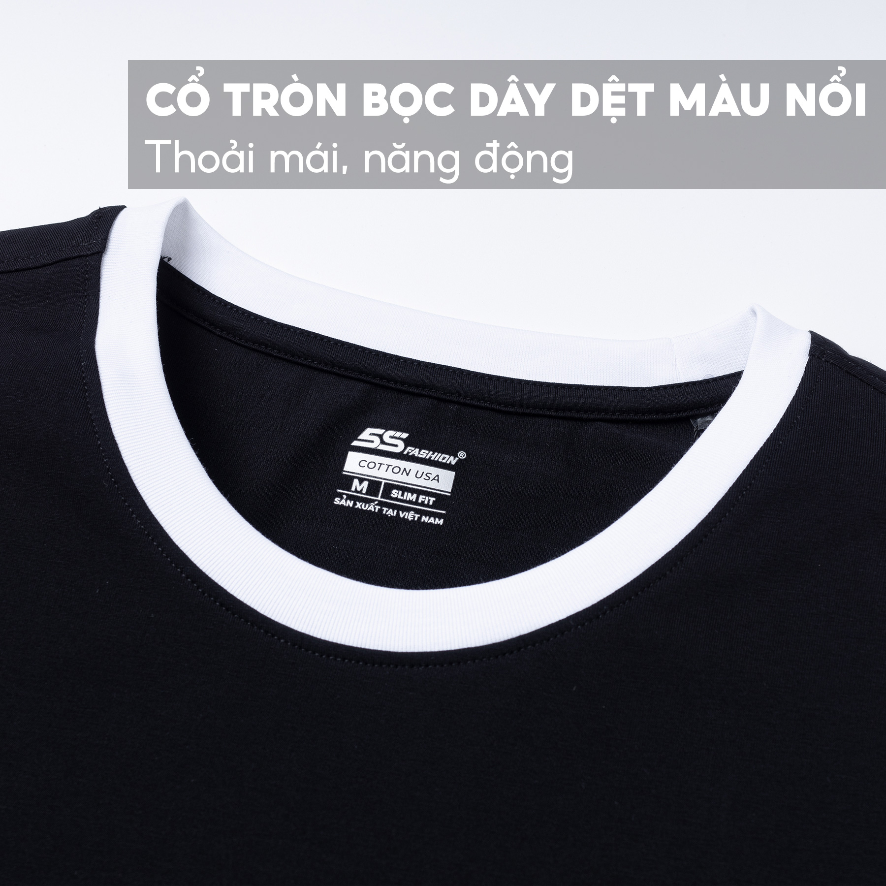 Áo Thun Nam Ngắn Tay Cổ Tròn 5S COMFORT, Chất Liệu Cotton USA, Mát, Mềm Mịn, Thấm Hút Tốt, In Trẻ Trung (TSO23002)