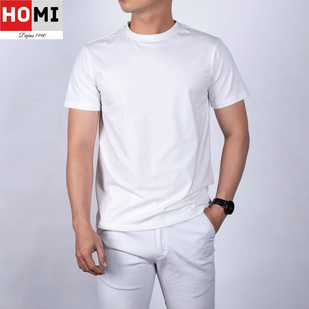 Áo Thun Basic Trơn Unisex 100% cotton, áo form nam tay lỡ màu trắng